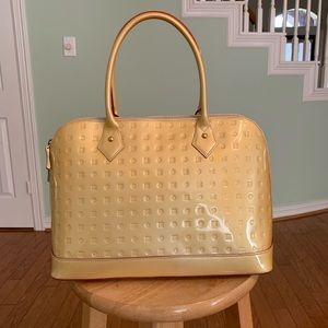 LEATHER banana colored dome satchel ARCADIA bag